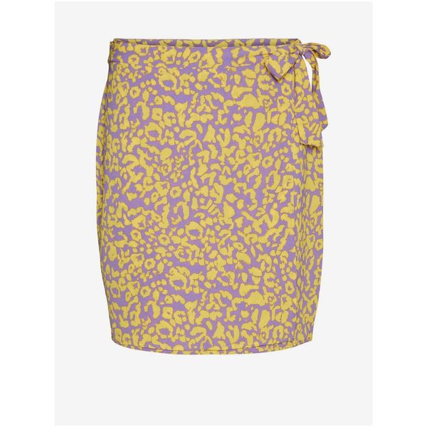 Noisy May Purple-yellow patterned wrap skirt Noisy May Clara - Women