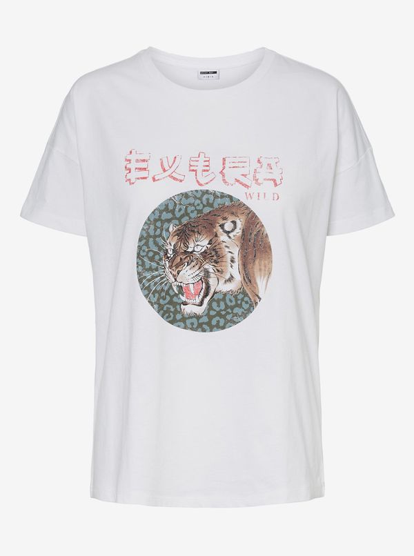 Noisy May White T-shirt with Print Noisy May Command - Women