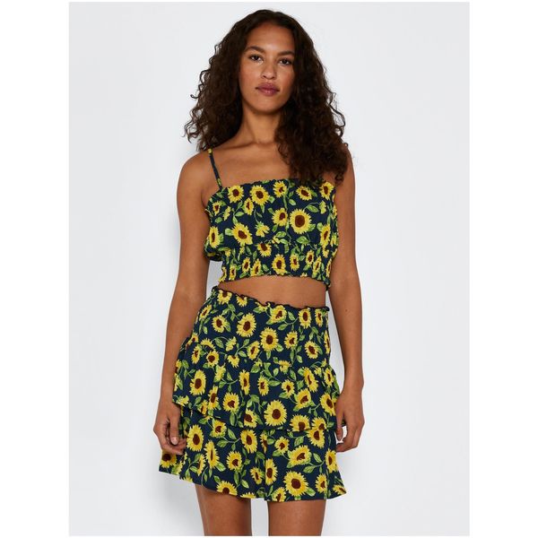 Noisy May Yellow-blue floral short skirt Noisy May Sunflower - Women