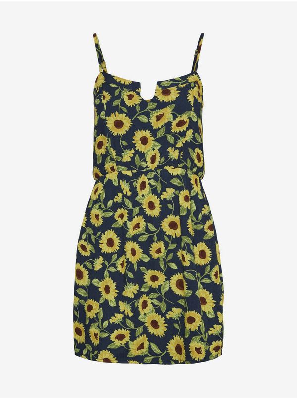 Noisy May Yellow-Blue Flowered Short Hanger Dress Noisy May Sunflower - Women