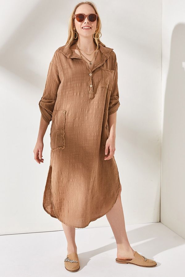 Olalook Olalook Dress - Brown - Shift