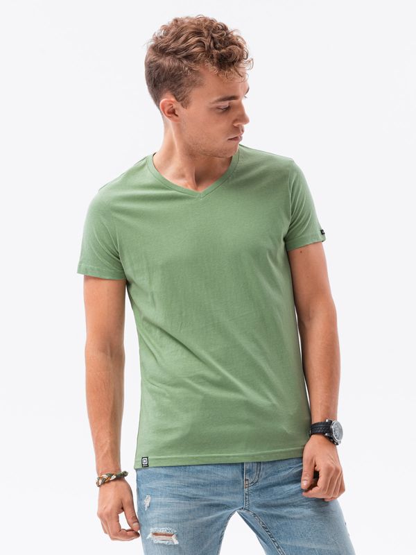Ombre Ombre BASIC classic men's tee-shirt with a serape neckline