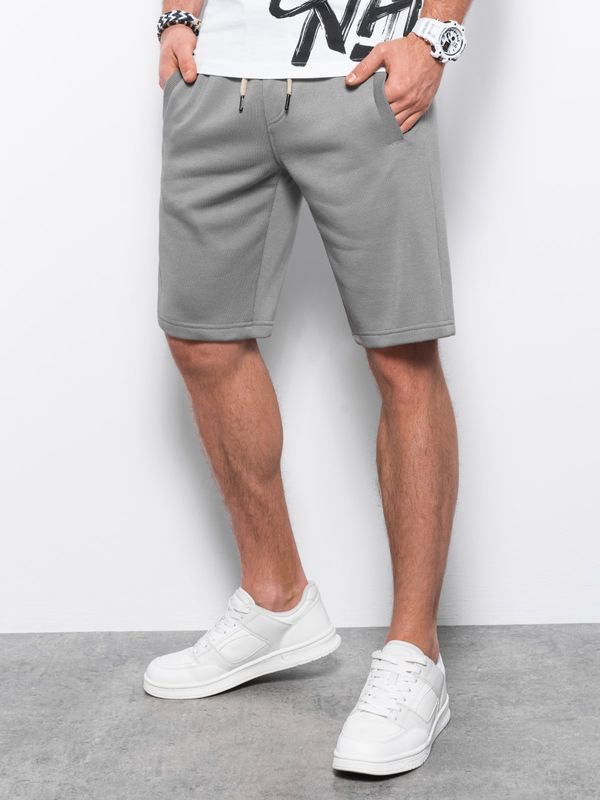 Ombre Ombre Men's short shorts with pockets - gray