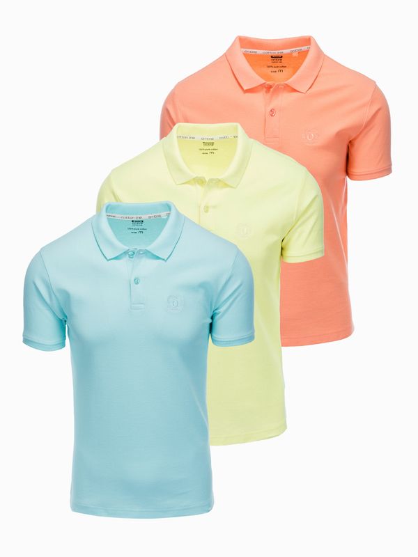 Ombre Ombre Set of men's pique knit polo shirts 3-pack