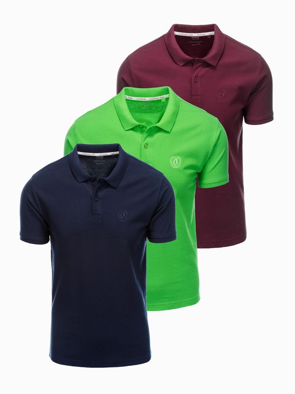 Ombre Ombre Set of men's pique knit polo shirts 3-pack