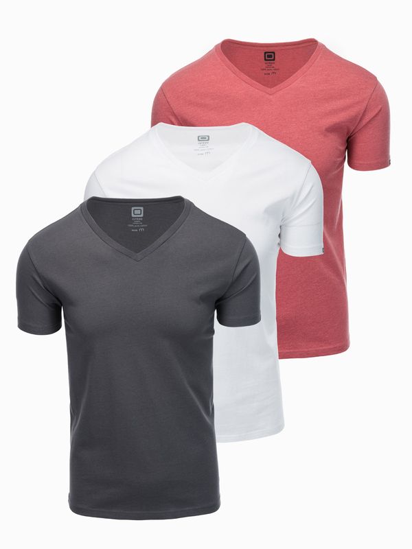 Ombre Ombre Set of V-NECK cotton shirts 3-pack