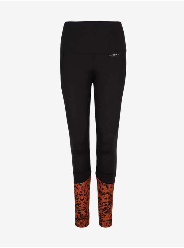 O'Neill ONeill Brown-Black Women's Leggings with Animal Pattern O'Neill Active Printed - Women