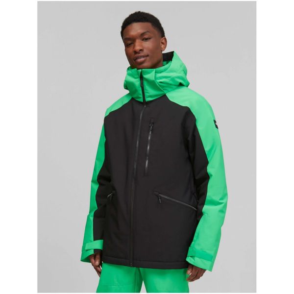 O'Neill ONeill Green-Black Mens Sports Winter Hooded Jacket O'Neill Diabas - Men