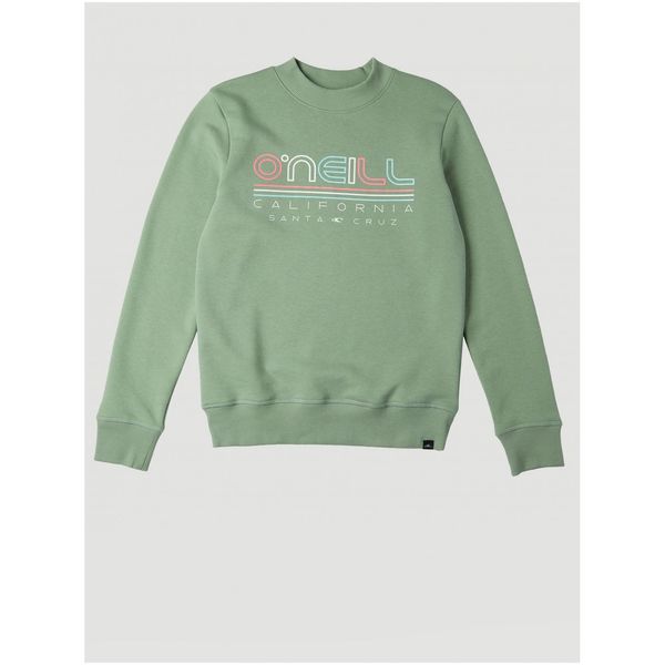 O'Neill ONeill Light Green Girly Patterned Sweatshirt O'Neill All Year Crew - Girls