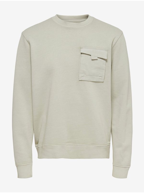 Only Beige Men's Sweatshirt with Pocket ONLY & SONS Jimi - Men