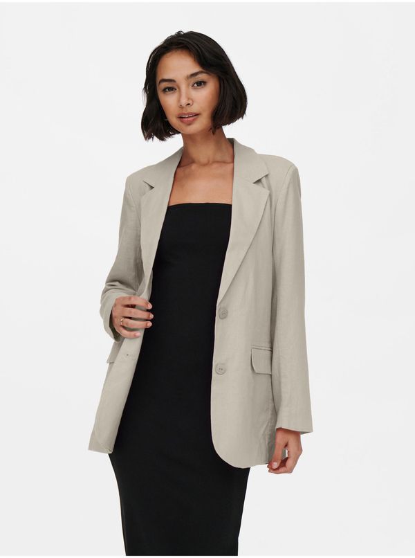 Only Beige oversize blazer with linen ONLY Caro - Ladies