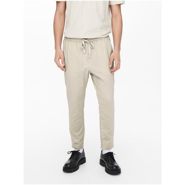 Only Beige Sweatpants with Linen ONLY & SONS Linus - Men