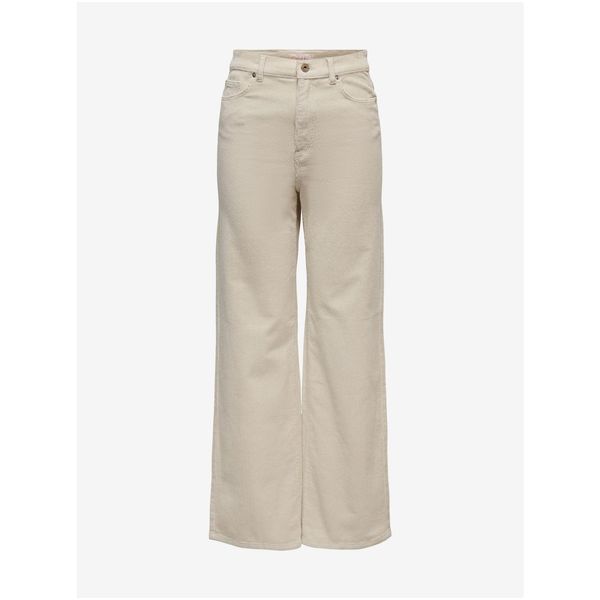 Only Beige Wide Trousers ONLY Hope - Women
