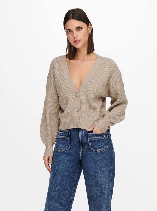 Only Beige Women's Ribbed Cardigan ONLY Katia - Women