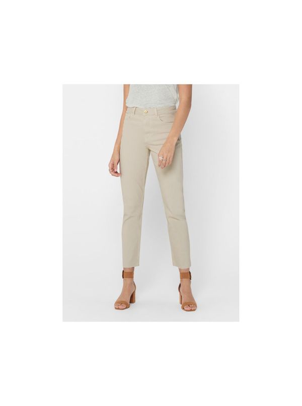 Only Beige Women's Shortened Straight Fit Jeans ONLY Emily - Women