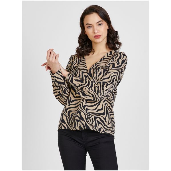 Only Black-brown patterned blouse ONLY Victoria - Women