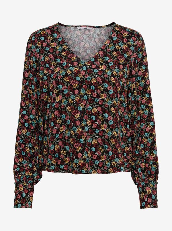 Only Black Floral Blouse ONLY Sif - Women