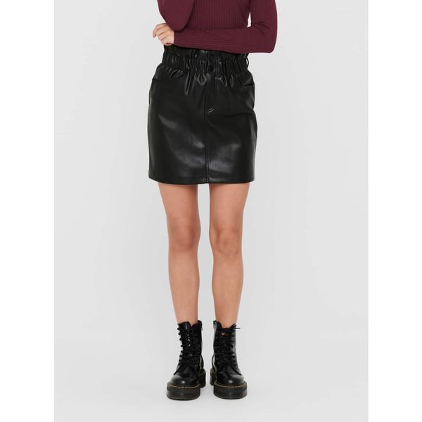 Only Black leatherette skirt ONLY-Maiya - Women