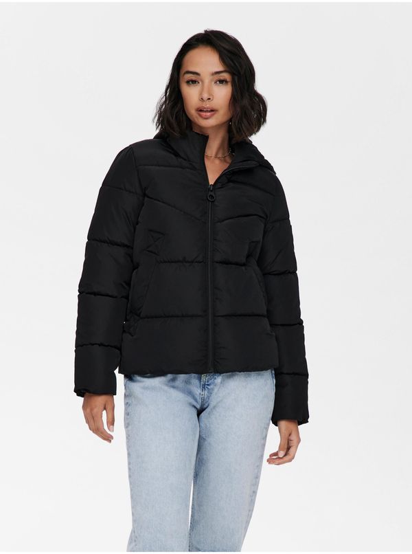 Only Black Quilted Winter Jacket WITH Hood ONLY Amanda - Women