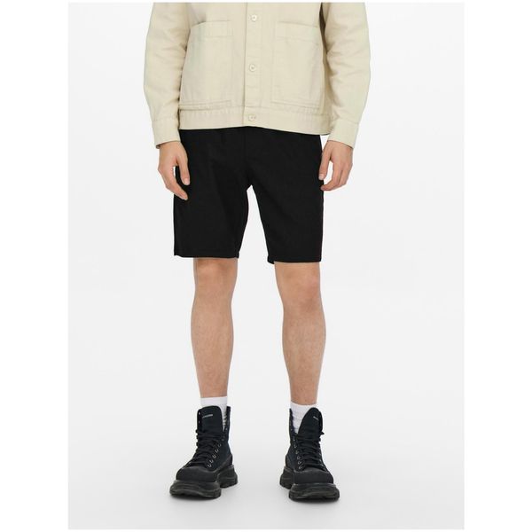 Only Black Shorts with Linen ONLY & SONS Linus - Men