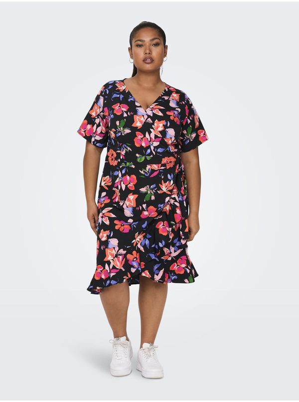 Only Black Women Floral Wrap Dress ONLY CARMAKOMA Livia - Women