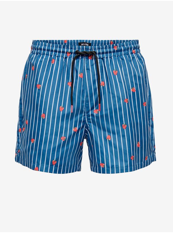 Only Blue Men's Striped Swimwear ONLY & SONS Ted - Men