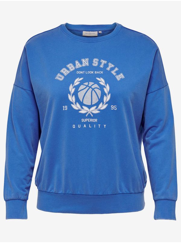 Only Blue Sweatshirt with Print ONLY CARMAKOMA Mille - Women