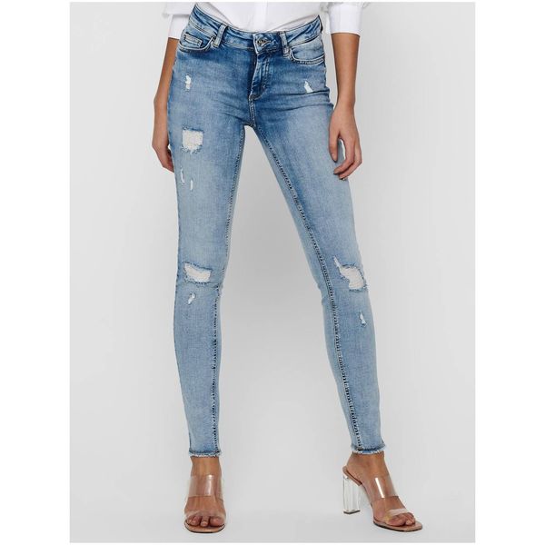 Only Blue Womens Skinny Fit Jeans with Torn Effect ONLY Blush - Women