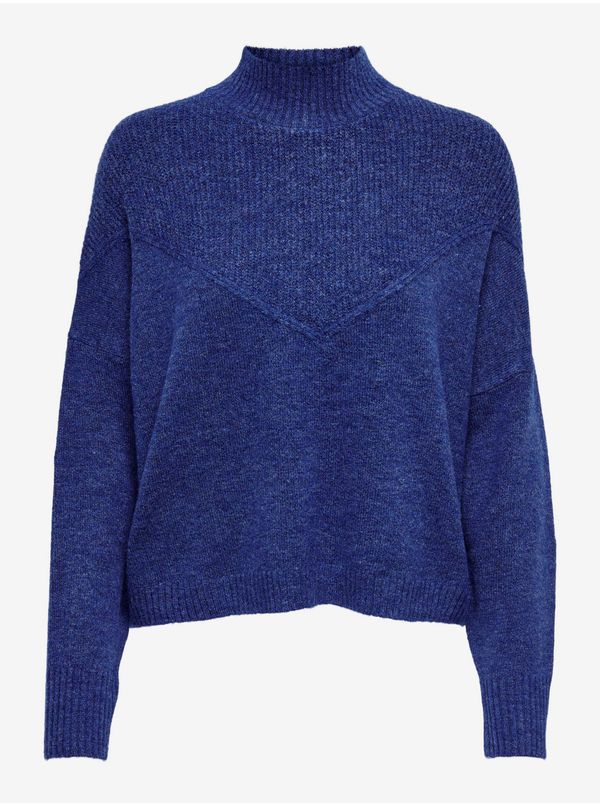 Only Blue Women's Sweater with Stand-up Collar ONLY Silly - Women