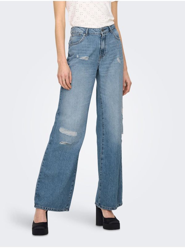Only Blue Womens Wide Jeans ONLY Chris - Women