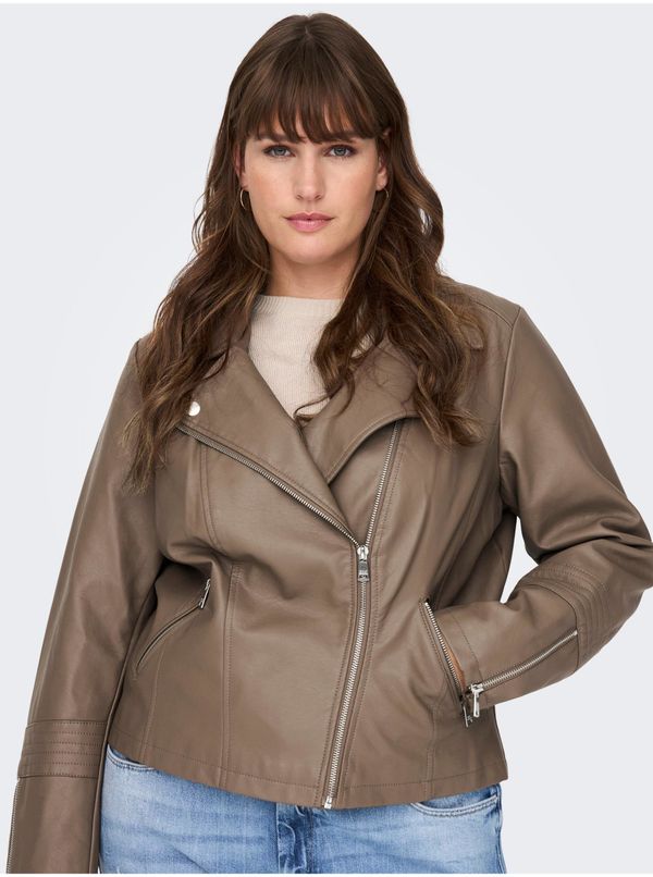 Only Brown Women's Leatherette Jacket ONLY CARMAKOMA Emmy - Women