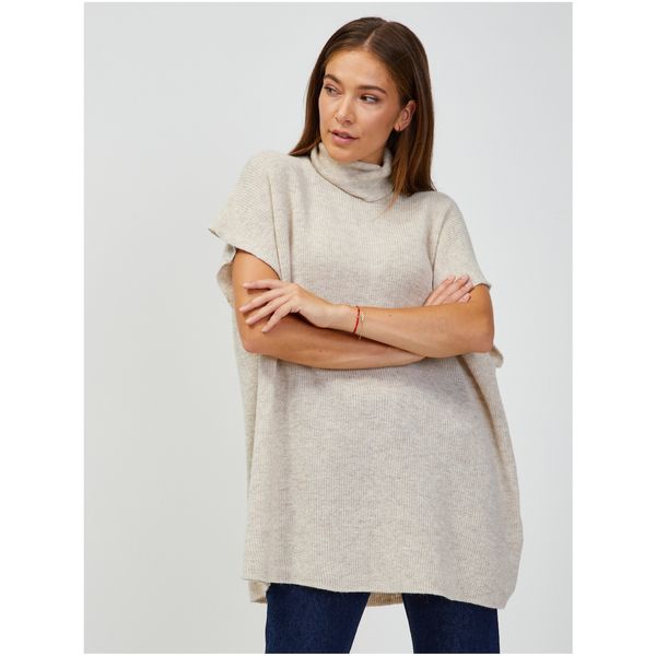 Only Cream Ribbed Sweater with Wool ONLY Paris - Women