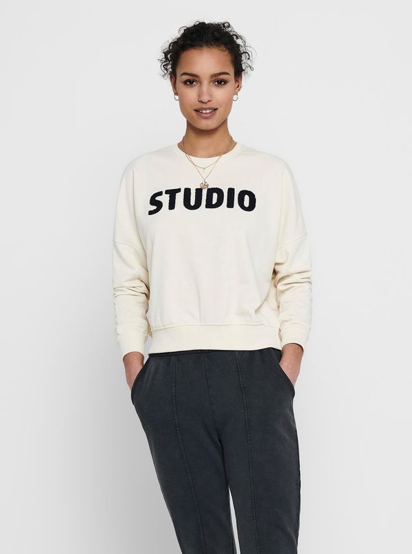 Only Cream sweatshirt with inscription ONLY Edith - Women