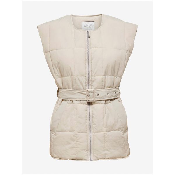Only Cream Women's Quilted Vest ONLY Nellie - Women