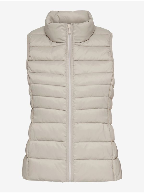 Only Cream Women's Quilted Vest ONLY New Claire - Women