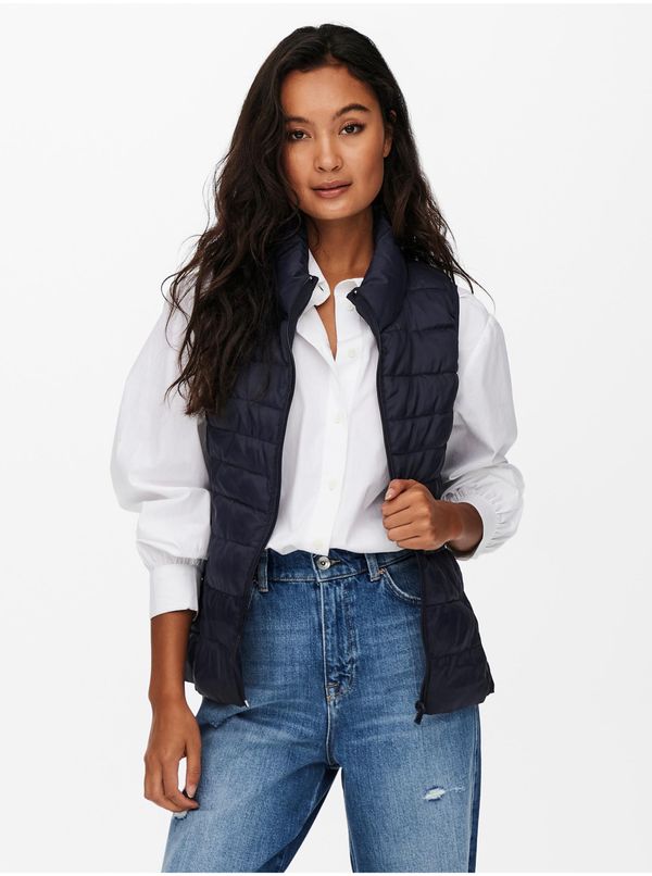 Only Dark blue ladies quilted vest ONLY New Claire - Ladies