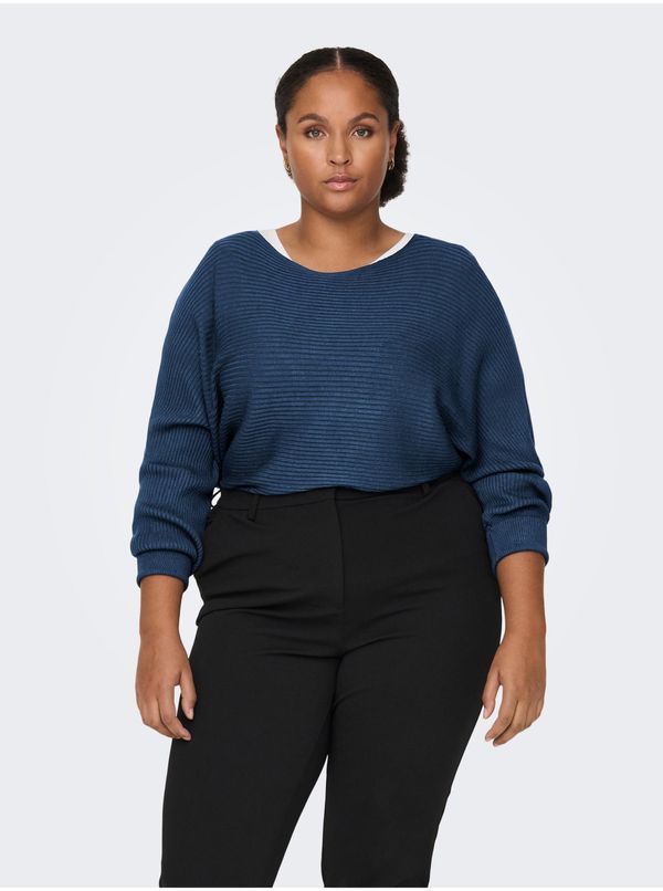 Only Dark blue ribbed sweater ONLY CARMAKOMA Adaline - Women