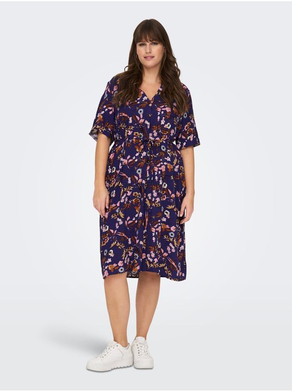 Only Dark blue Women's Floral Shirt Dress ONLY CARMAKOMA Nova - Ladies