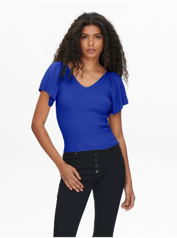 Only Dark blue women's ribbed T-shirt ONLY Leelo - Women