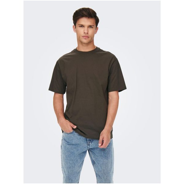 Only Dark brown basic T-shirt ONLY & SONS Fred - Men
