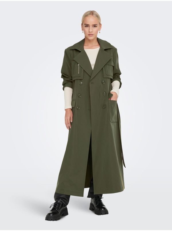 Only Dark green womens trench coat ONLY Kastanje - Women