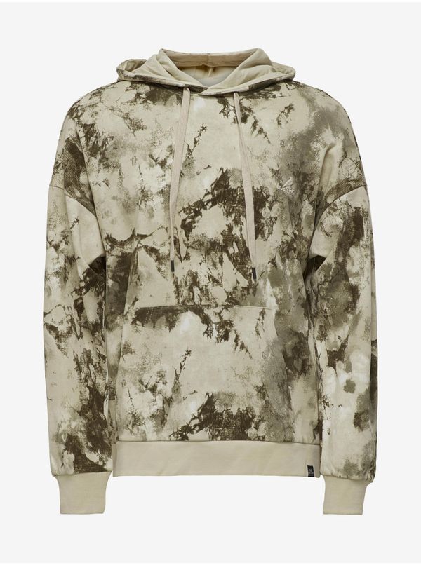 Only Green-Beige Patterned Hoodie ONLY & SONS Jay - Men