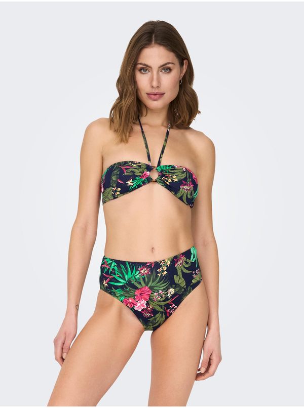 Only Green-blue women's floral swimwear bottoms ONLY Juliette - Women