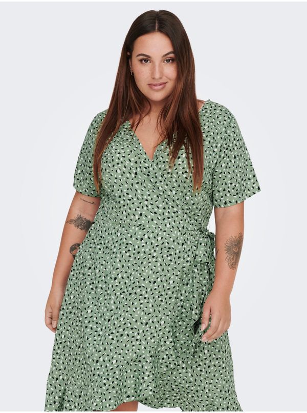 Only Green Ladies Patterned Wrap Dress ONLY CARMAKOMA Livia - Women