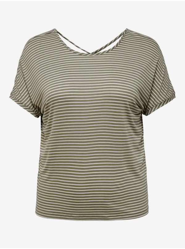 Only Green Striped T-Shirt ONLY CARMAKOMA Allie - Women