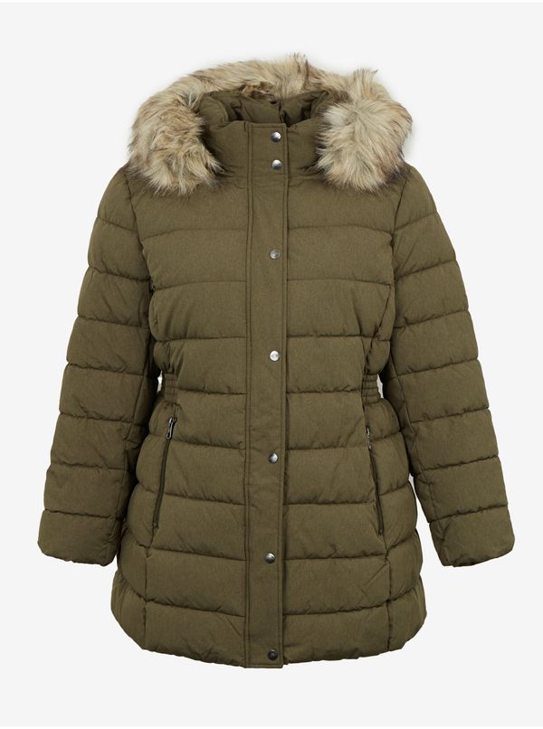 Only Khaki ladies quilted winter jacket ONLY CARMAKOMA Luna - Women