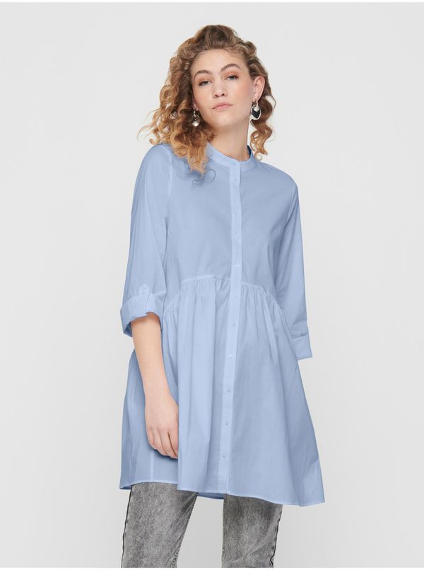 Only Light blue ladies shirt dress ONLY Ditte - Women