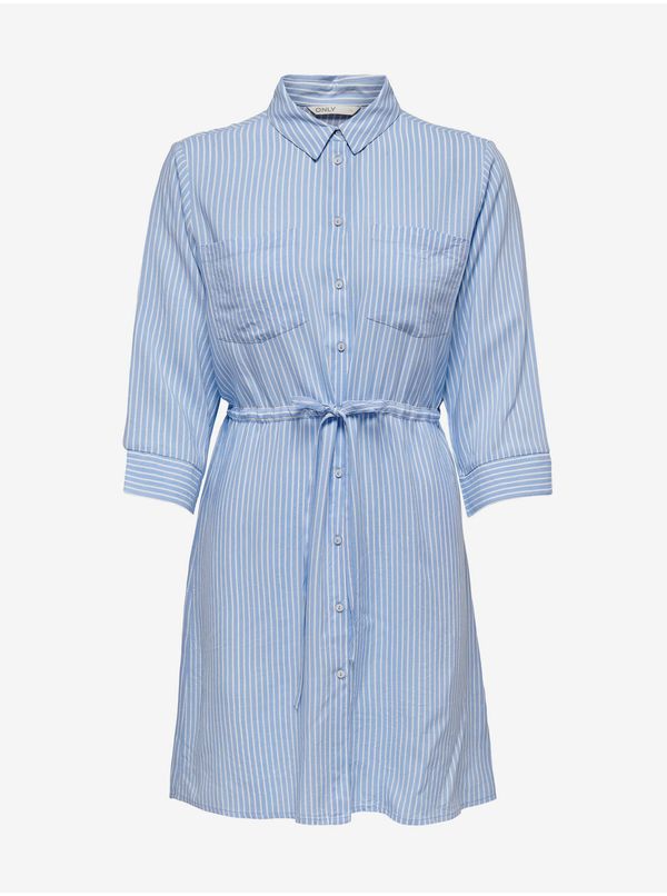 Only Light blue striped shirt dress ONLY CARMAKOMA Tamari - Ladies