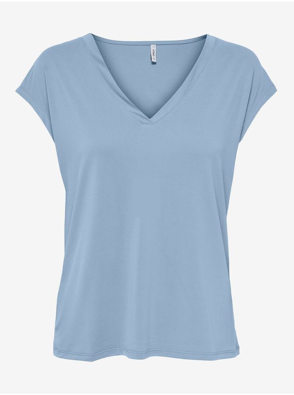 Only Light blue womens basic T-shirt ONLY Free - Women