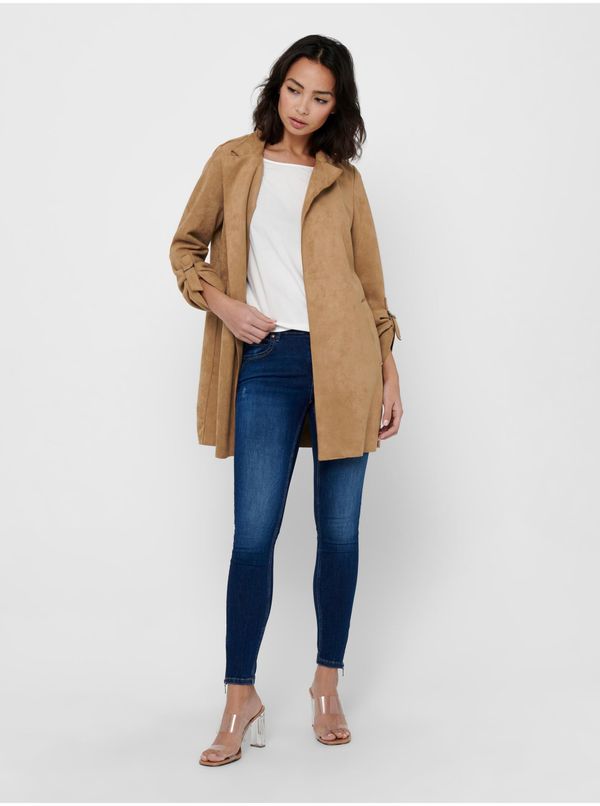 Only Light brown lady's coat in suede finish ONLY Joline - Women